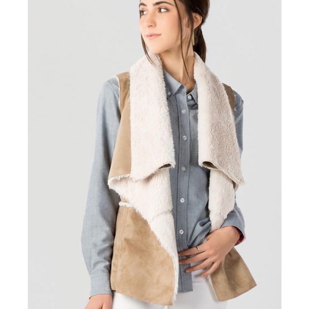 Faux Fur and Suede Shearling Vest